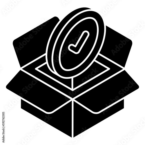 Trendy design icon of verified parcel  
