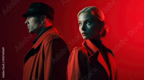 Couple of Russian Spies Emerging from Shadows