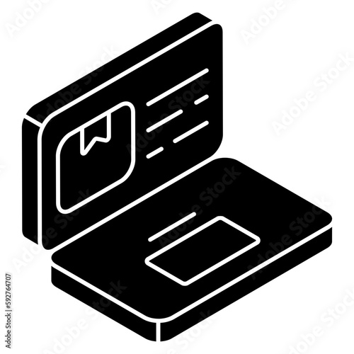 An icon design of online parcel