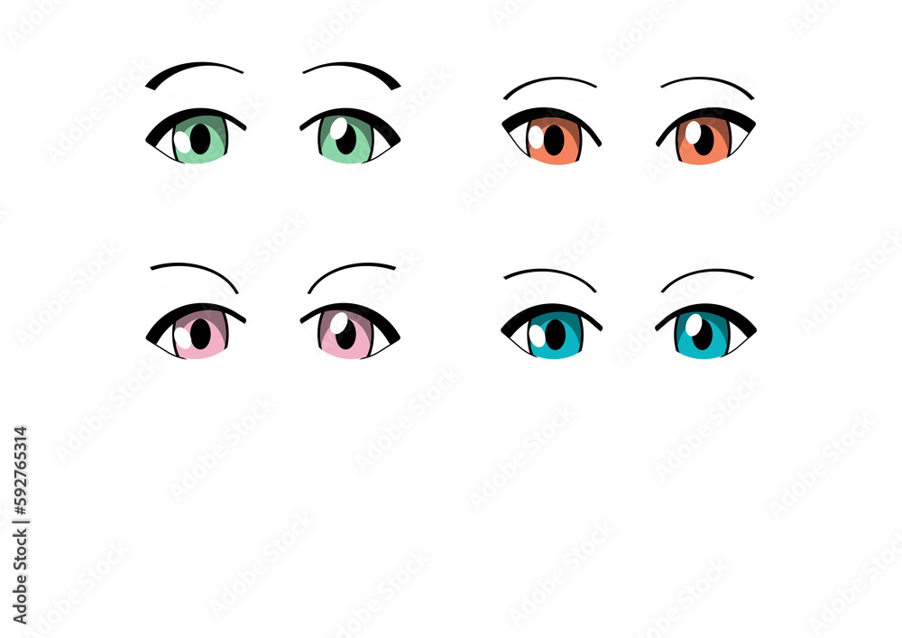 2d anime manga woman colourful eyes 2d anime manga woman colourful eyes