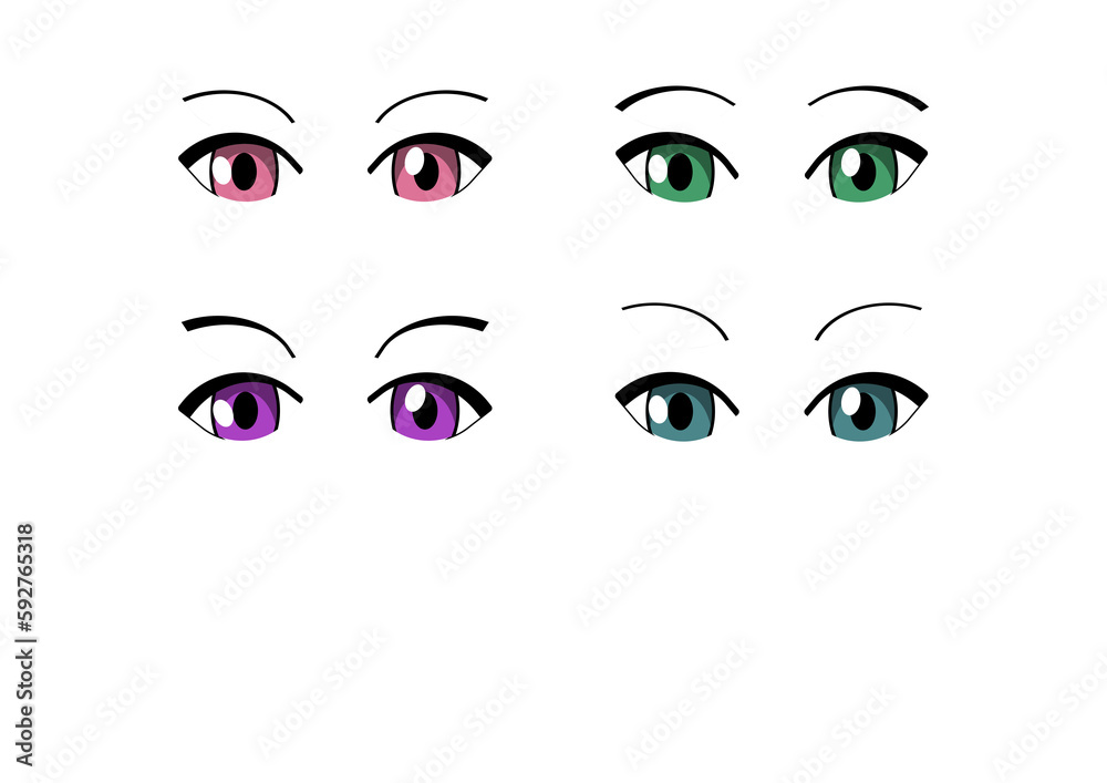 2d anime manga woman colourful eyes 2d anime manga woman colourful eyes