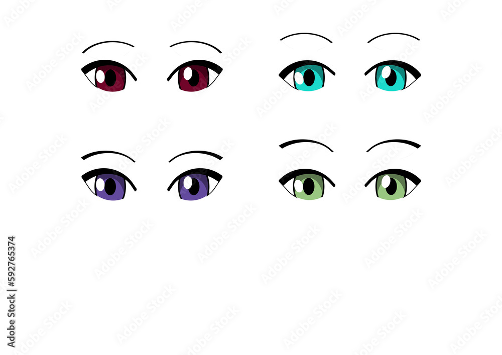2d anime manga woman colourful eyes 2d anime manga woman colourful eyes