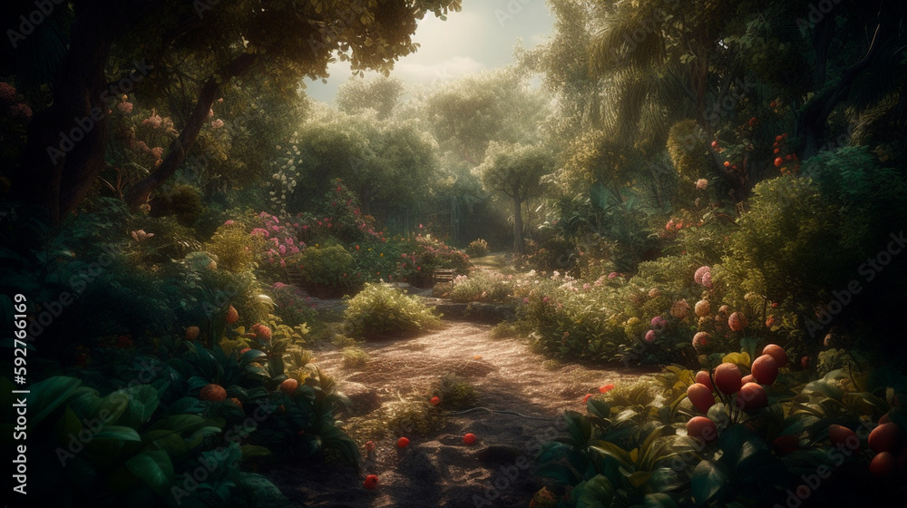 The Garden of Eden. Generative AI - obrazy, fototapety, plakaty 