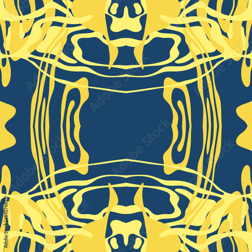 Traditional Ukrainian colors are yellow and blue. Abstract background with wavy relief lines. The beauty of natural relief lines in colorful horizontal lines. Wavy pattern of stripes of different thic