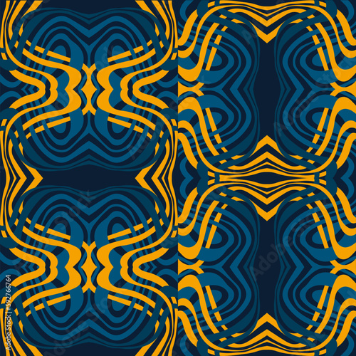 Traditional Ukrainian colors are yellow and blue. Abstract background with wavy relief lines. The beauty of natural relief lines in colorful horizontal lines. Wavy pattern of stripes of different thic