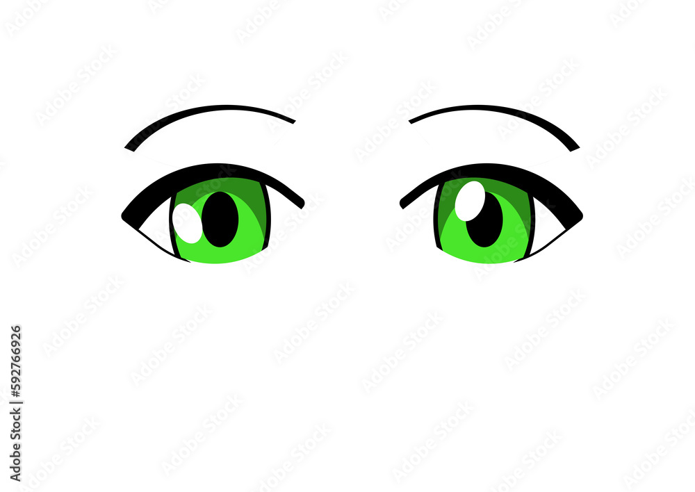 2d anime manga woman colourful eyes 