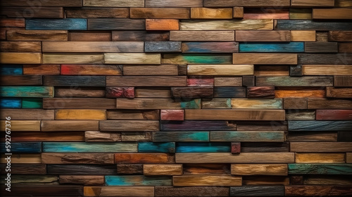 Wood aged art architecture texture abstract block stack on the wall for background