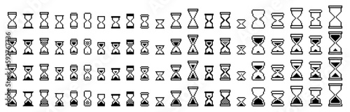Pixel 8 bit sand clock cursor vector set. icon 8bit collection of pixelated sand clocks cursors. icon sheet. isolated no background 8-bit icons. vector pixel art.	
