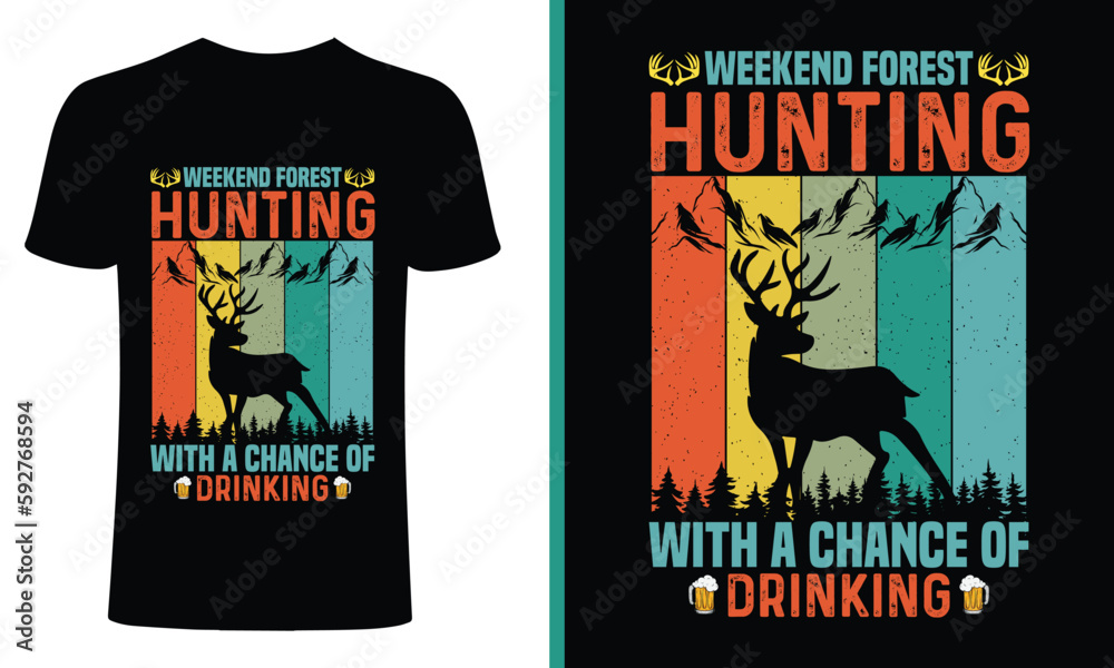 Weekend Forecast Duck Hunting With A Chance Of Beer drinking t-shirt design