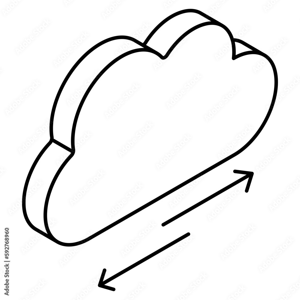 Editable design icon of cloud data transfer Editable design icon of cloud data transfer