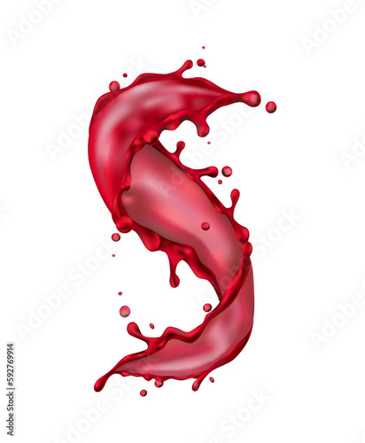 Realistic Wine Splash