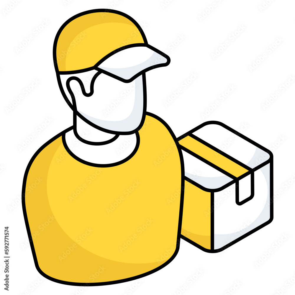 A unique design icon of delivery man