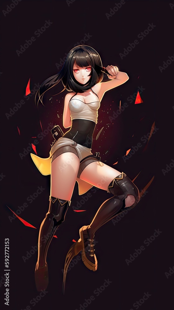 Obraz premium The girl in a suit. AI generated art illustration.