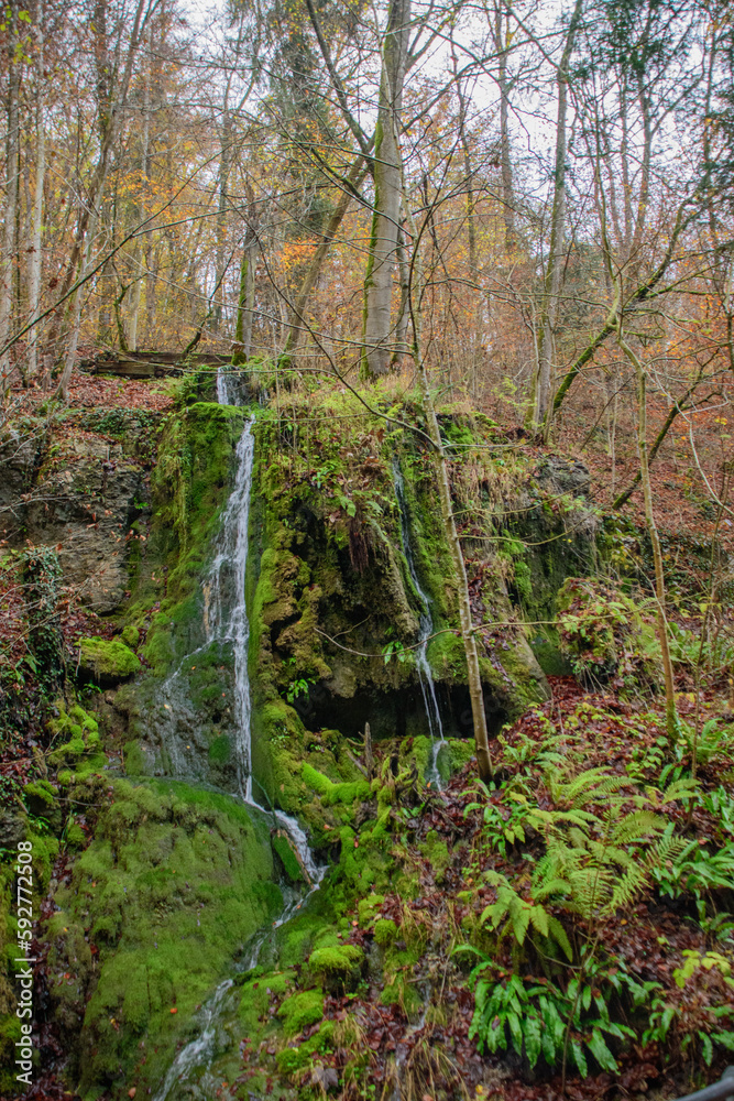 Fototapeta premium Teufelsschlucht in the colorful autumn. Taken in Hagendorf.