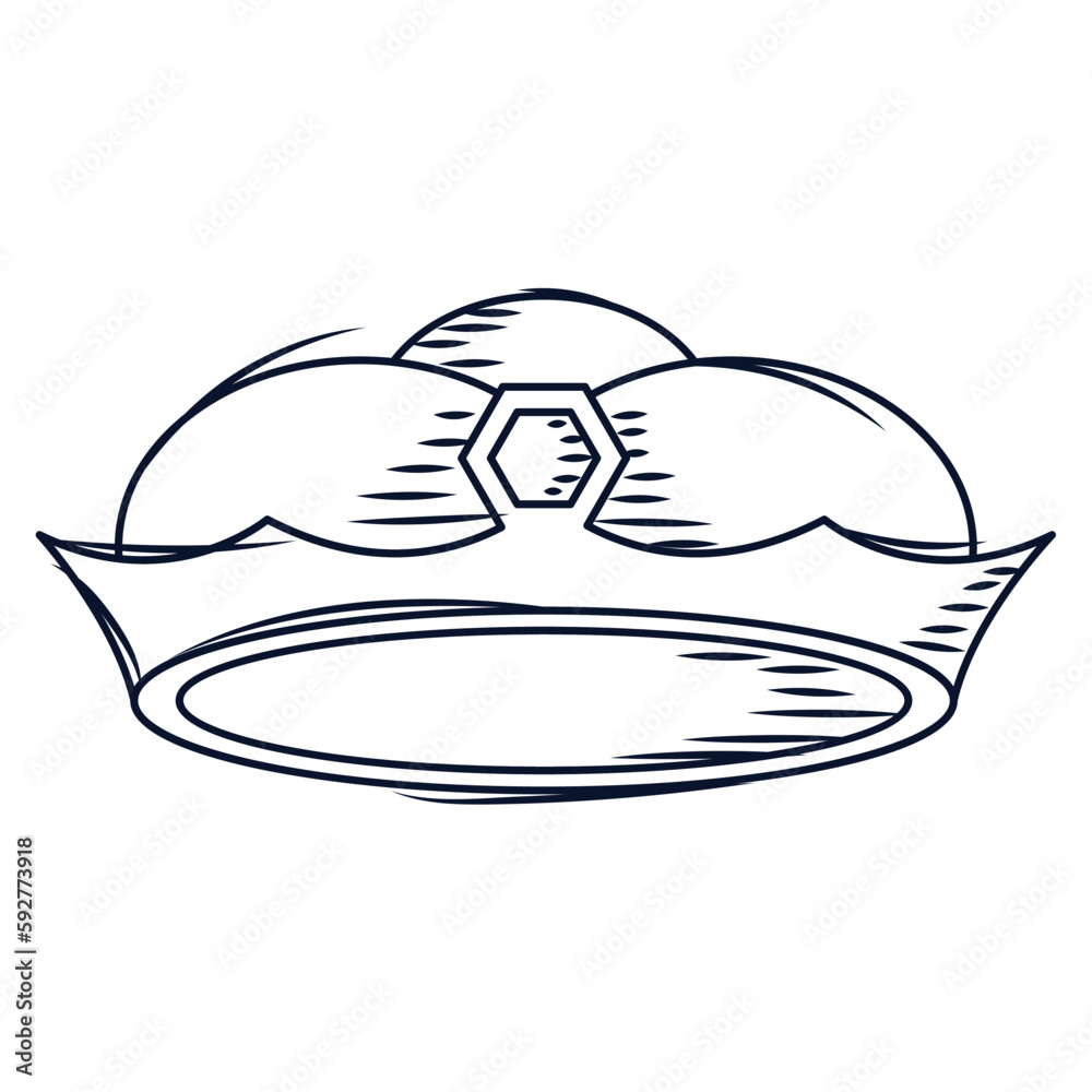 Isolated sketch of a golden crown icon Vector Isolated sketch of a golden crown icon Vector