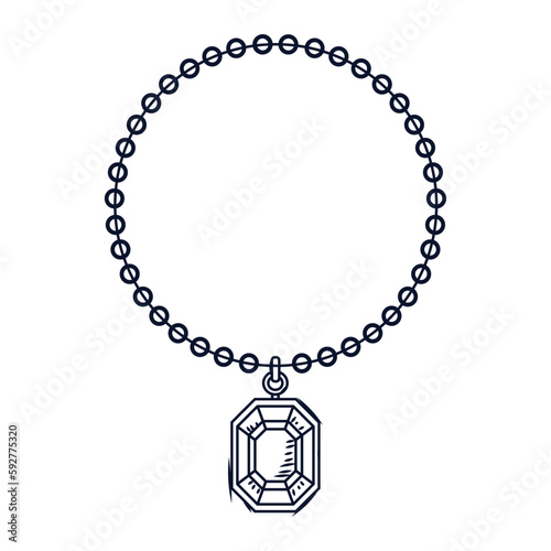 Isolated sketch of a necklace Flat design Vector