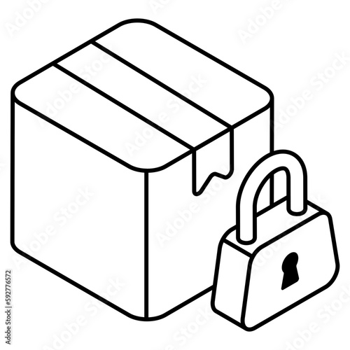 Editable design icon of parcel security