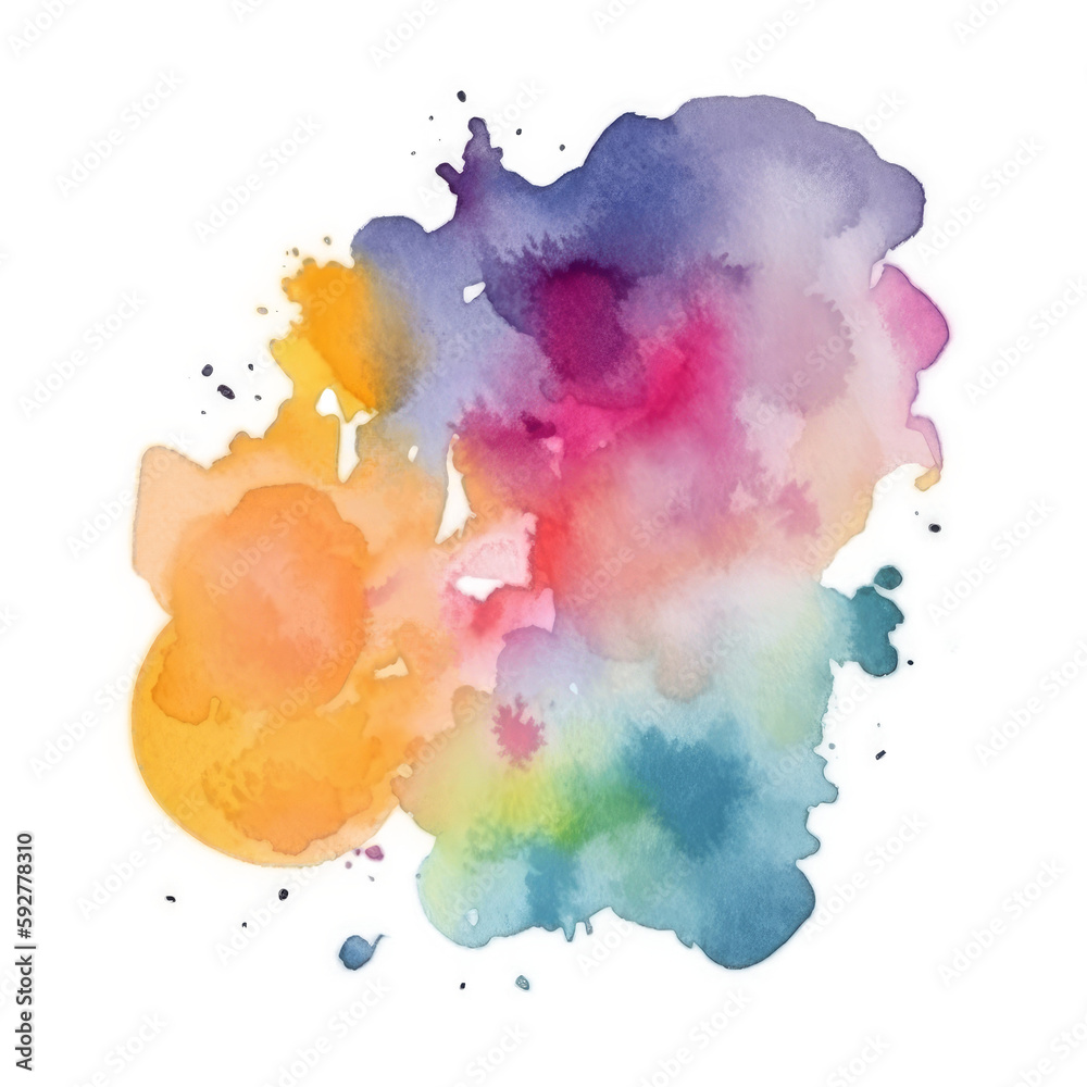 Abstract watercolor paint splash. Illustration AI Generative.