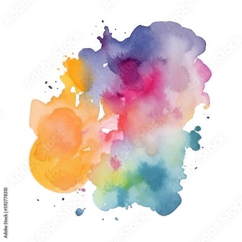 Abstract watercolor paint splash. Illustration AI Generative.