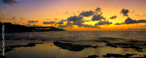 Eternal Light: Sunrise over the bridge at Bahia Honda in the Florida Keys
