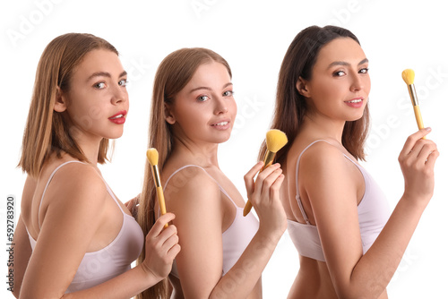 Young women with makeup bru...