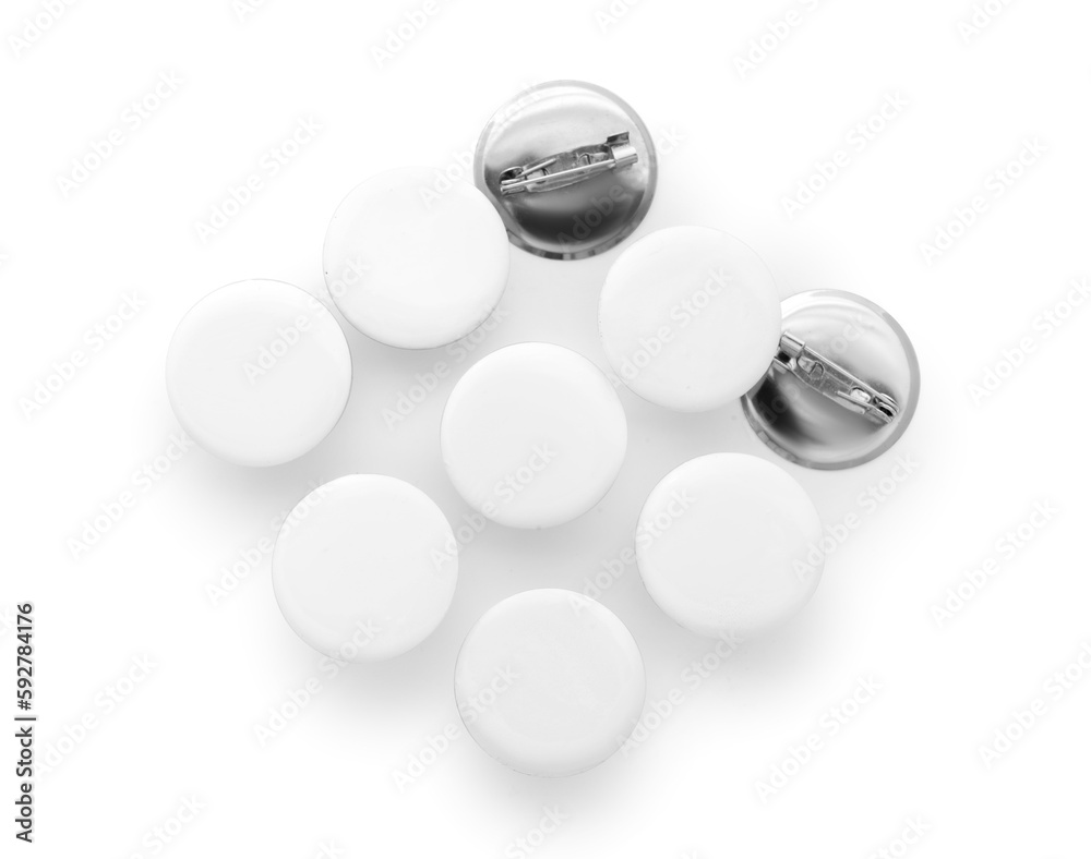 Blank badges isolated on white background Stock Photo | Adobe Stock
