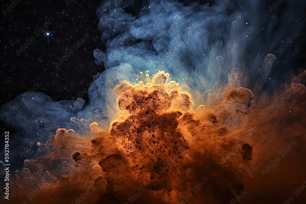 star in the process of being born, with massive clouds of dust and gas ...