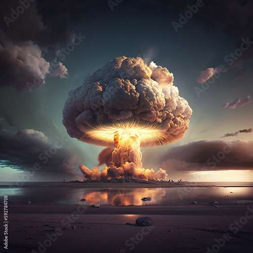 Illustration of an atomic explosion test.