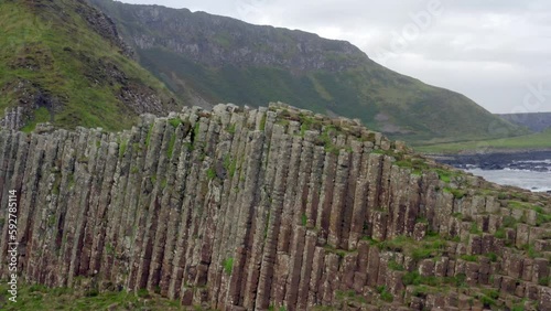The Hexagonal Basalt Rock Formation of Giant's Causeway in Northern Ireland