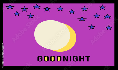 a wonderful night of the waning moon with the starry sky