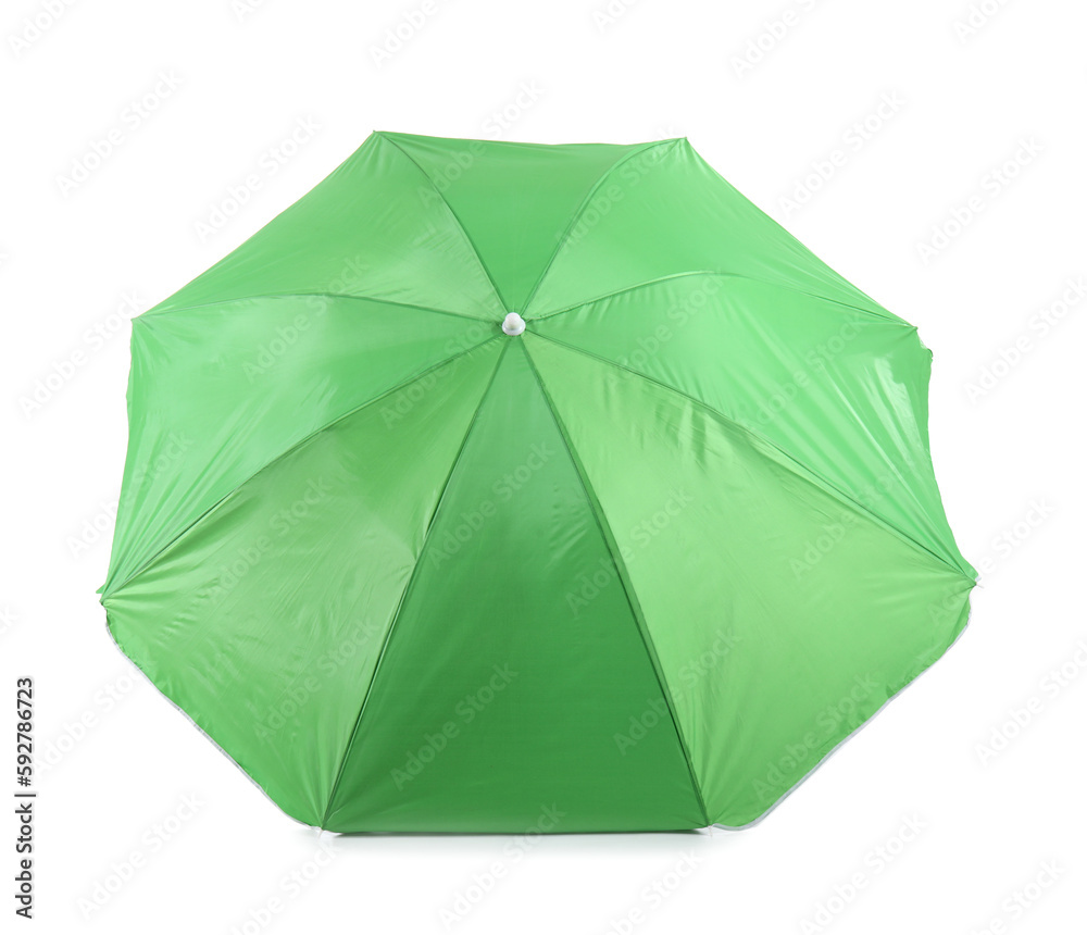 Green beach umbrella isolated on white background Green beach umbrella isolated on white background