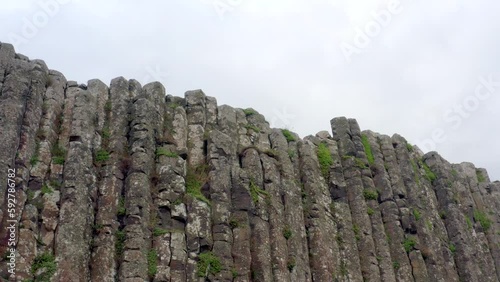 The Hexagonal Basalt Rock Formation of Giant's Causeway in Northern Ireland