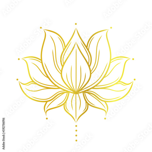 Golden lotus logo vector, vesak day element design