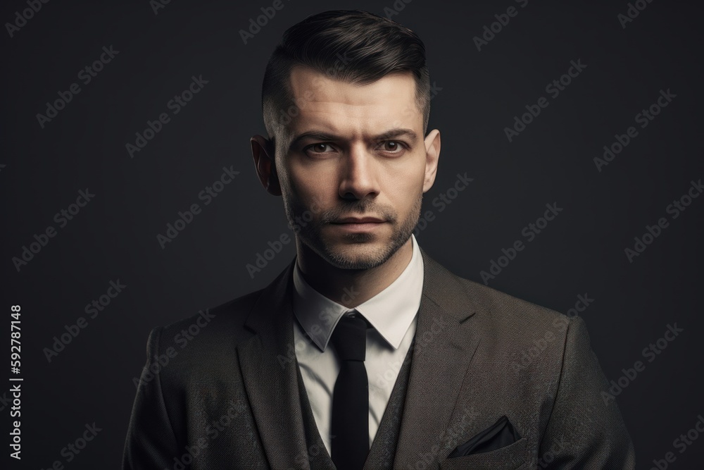 Portrait of a handsome man in a suit on a dark background Portrait of a handsome man in a suit on a dark background