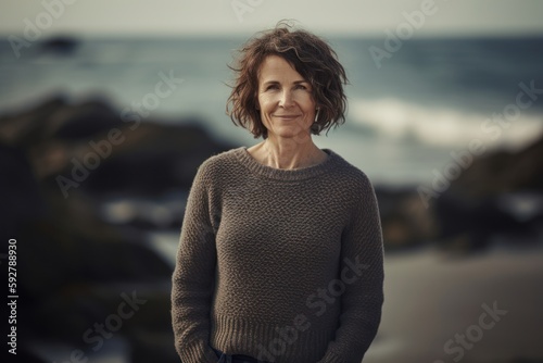 Portrait of a beautiful middle-aged woman on the beach. © Robert MEYNER