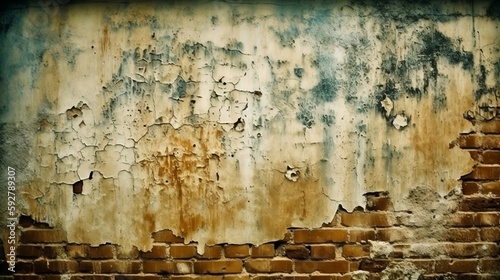 old wall background with metal texture generated by AI