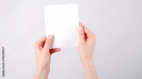 hand holding a card generated by AI