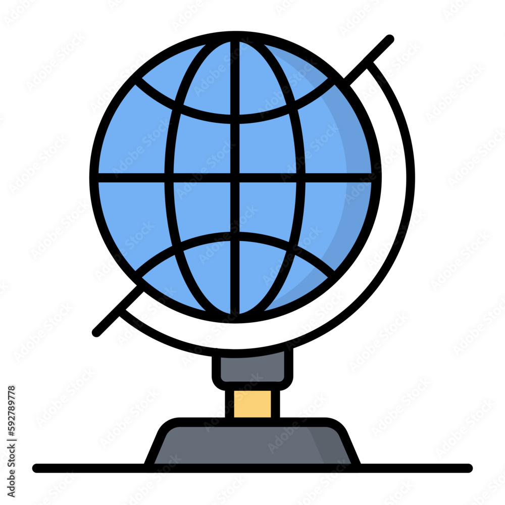 Globe Line Color Icon