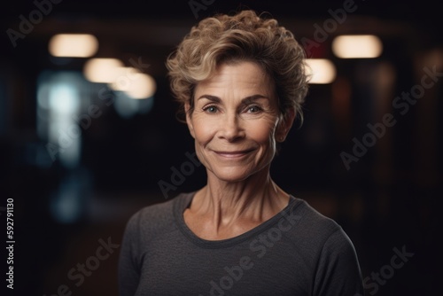 Portrait of smiling mature woman looking at camera in the office.