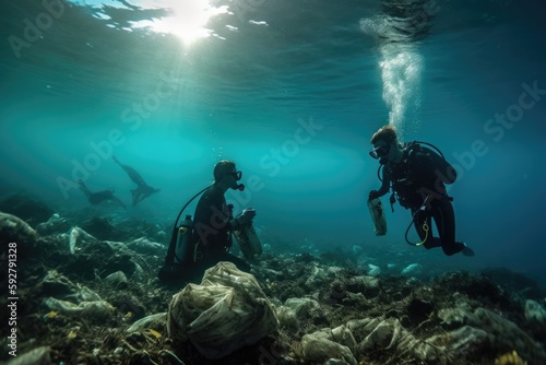 Cleaning the blue: scuba divers combatting plastic pollution