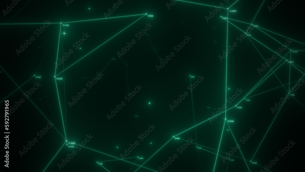 Fototapeta premium Abstract technology background from animated lines and dots. Geometrical backdrop