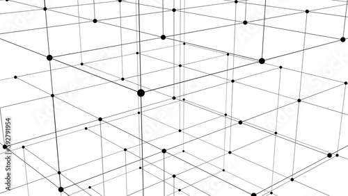 Abstract technology background from lines and dots. Plexus space geometrical backdrop