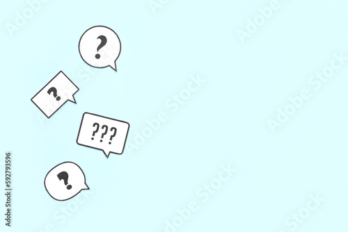 Speech bubbles with questio...