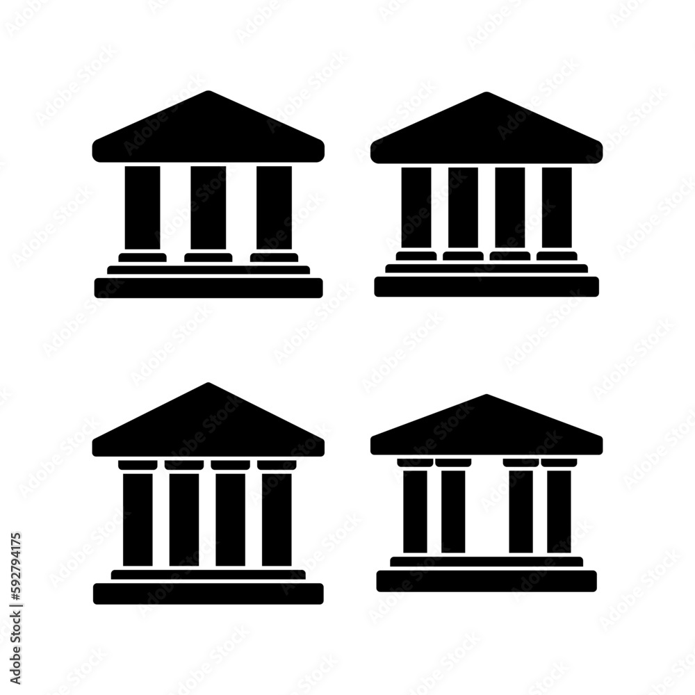 Bank icon vector illustration. Bank sign and symbol, museum, university Bank icon vector illustration. Bank sign and symbol, museum, university