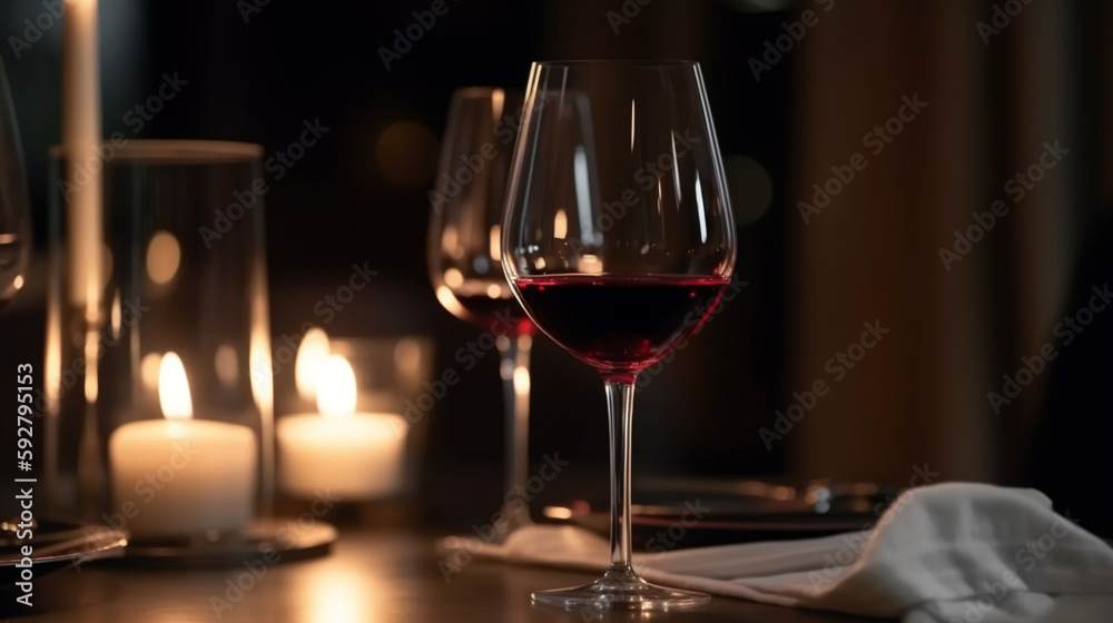 Indulging in Luxury: Capturing a Wine Glass at a High-End Restaurant 