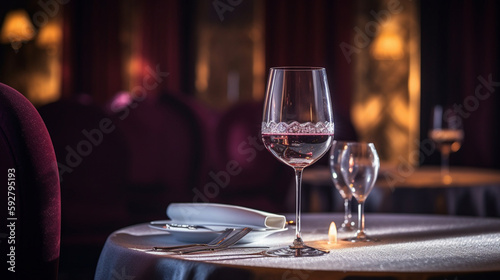 Indulging in Luxury: Capturing a Wine Glass at a High-End Restaurant  © Aylin