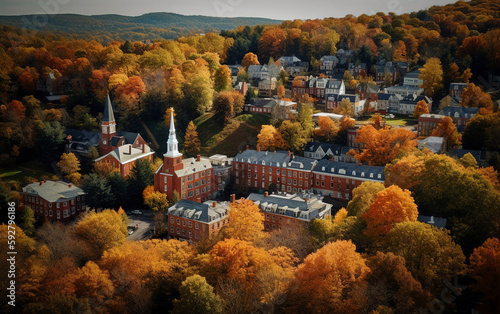 Captivating Hanover: Fall Foliage Charm - generative ai photo