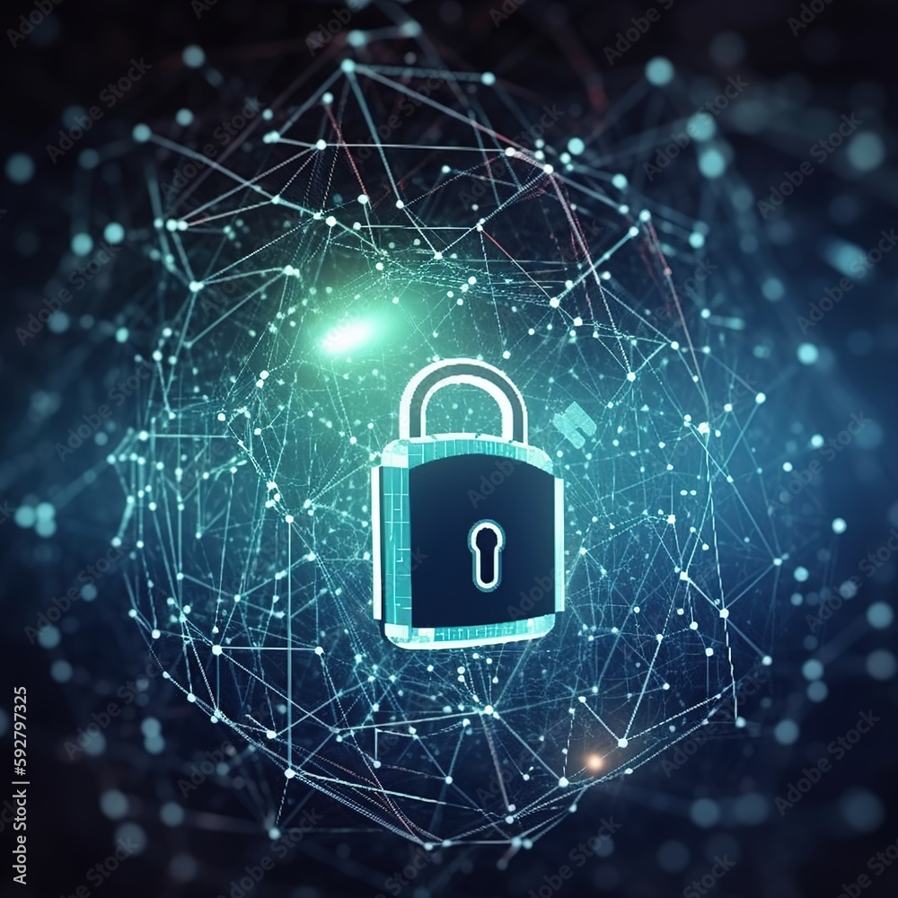 lock and key security. cyber security network, data protection