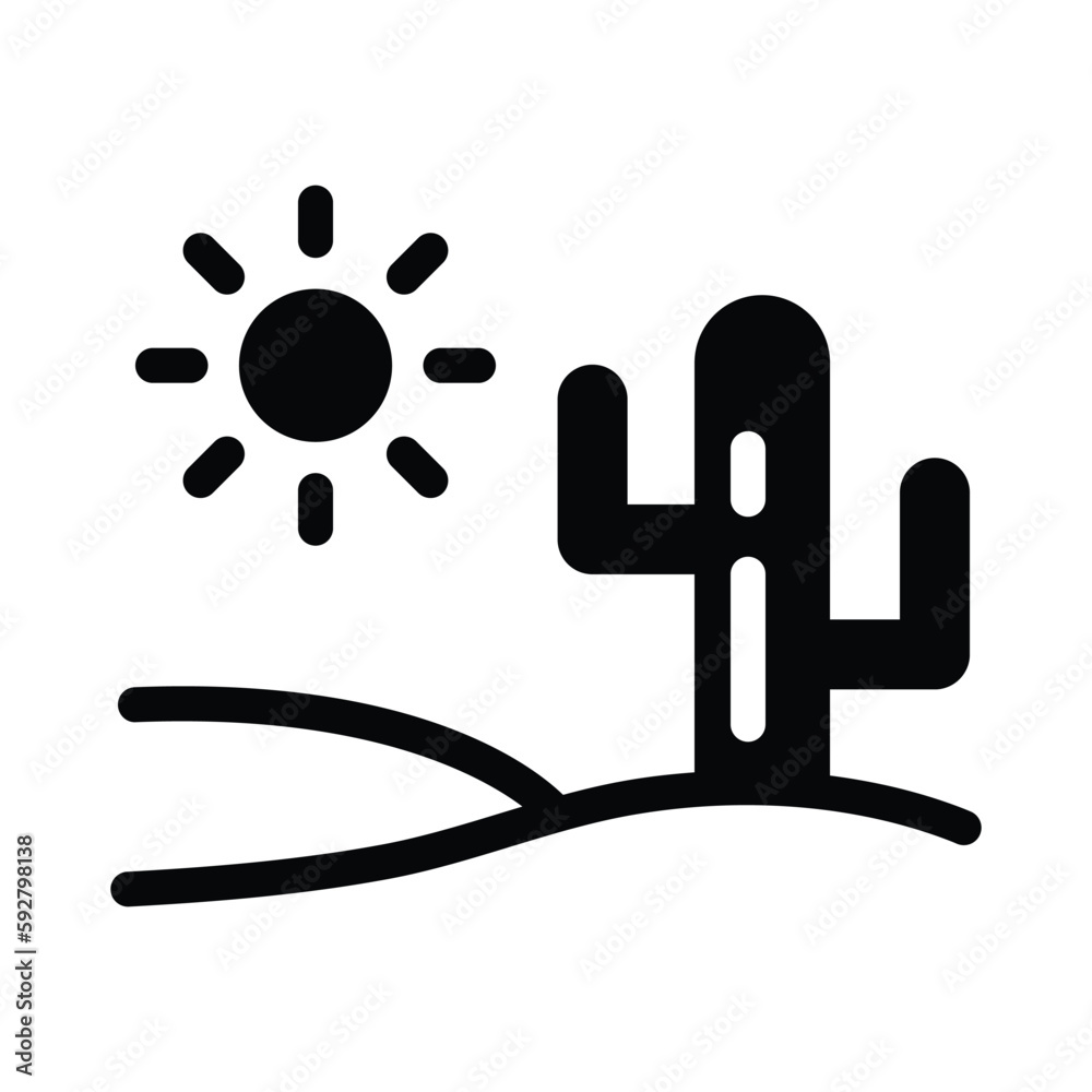 Fototapeta premium desert solid icon illustration vector graphic
