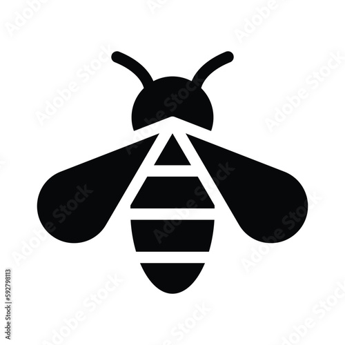 bee solid icon illustration vector graphic